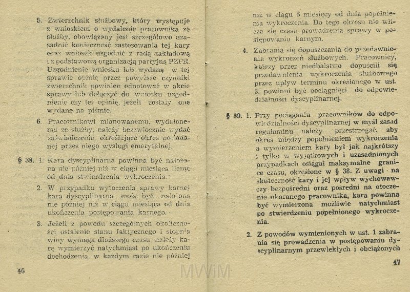 KKE 5517-25.jpg - Dok. „Zarządzenie Ministra Kolei” Nr. 198 z dnia 21 VI 1954 r. o wyróżnianiu pracowników i Regulamin obowiązków pracowników Kolejowych oraz zasad i trybu postępowania dyscyplinarnego, Kraków, 1954 r.